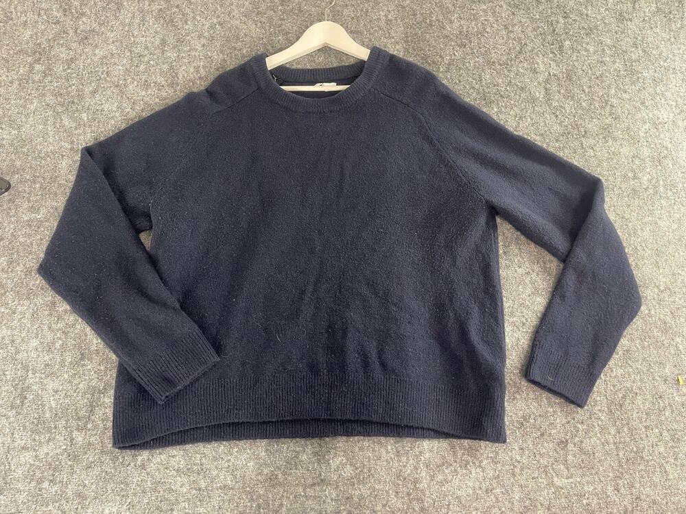 Daily Ritual Sweater Women 2XL Navy Blue XXL Wool Pullover Knit Shirt N37